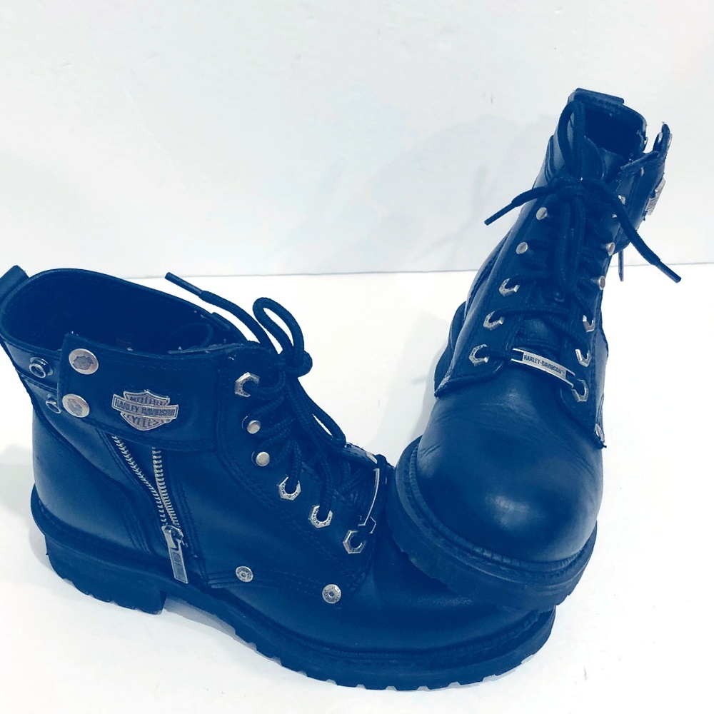 Harley Davidson Women Black Dipstick 6" Boot 7.5